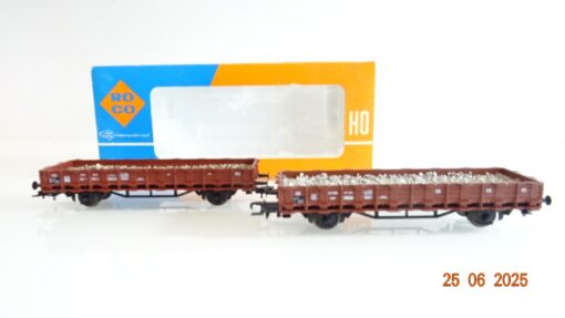 Roco H0 zwei Niederbordwagen mit Ladung der DB in EVP PR8693