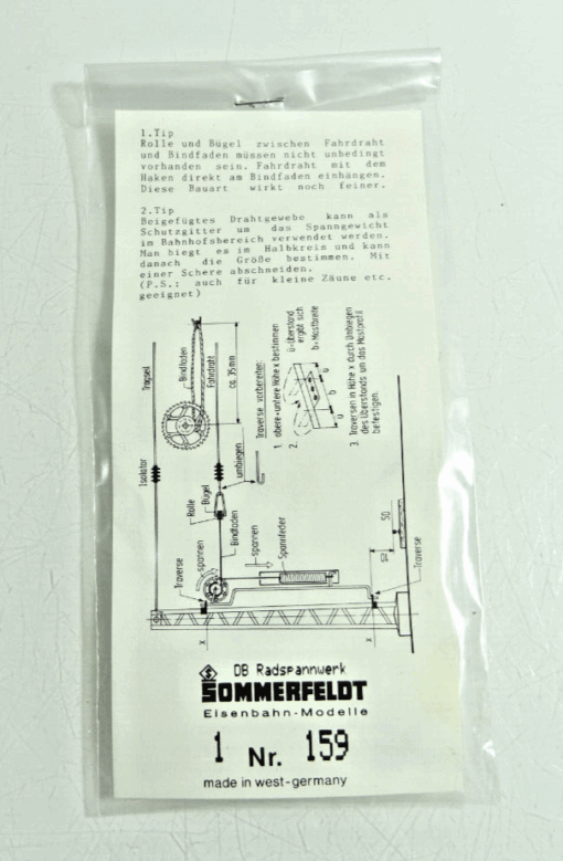 Sommerfeldt H0 159 Radspannwerk Oberleitung Bausatz in OVP CK140