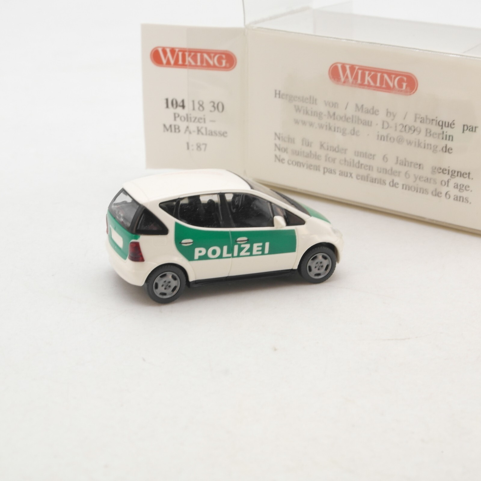 Wiking 1:87 104 18 30 MB A Klasse Polizei neuwertig in OVP RG9210 – Bild 3