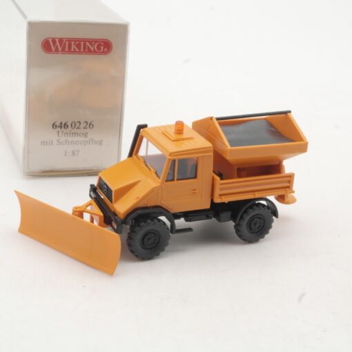 Wiking 1:87 6460226 Unimog mit Schneepflug in OVP RR3200