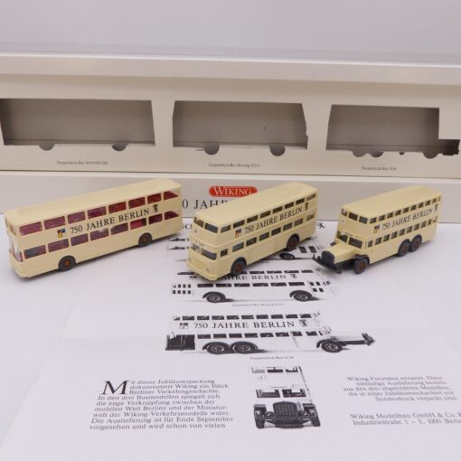 Wiking 1:87 750 Jahre Berlin 3er-Set Doppeldecker Busse in OVP EX6438