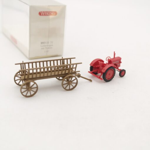 Wiking 1:87 893 01 31 Leiterwagen mit Traktor in OVP RR1713 – Bild 3